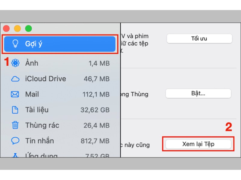 Xóa các tệp có dung lượng lớn