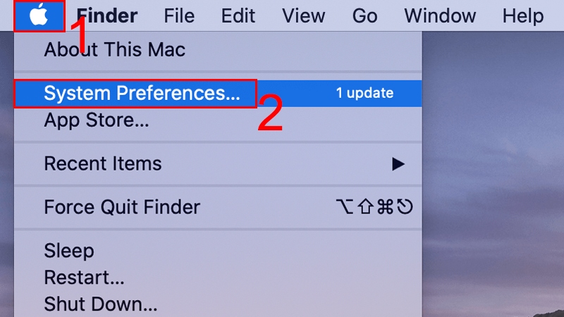 Chọn menu Apple và chọn System Preferences