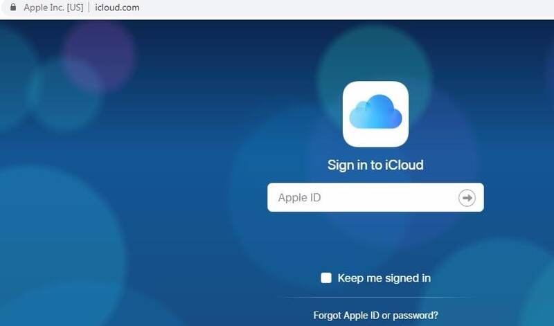 Truy cập trực tiếp trang iCloud.com
