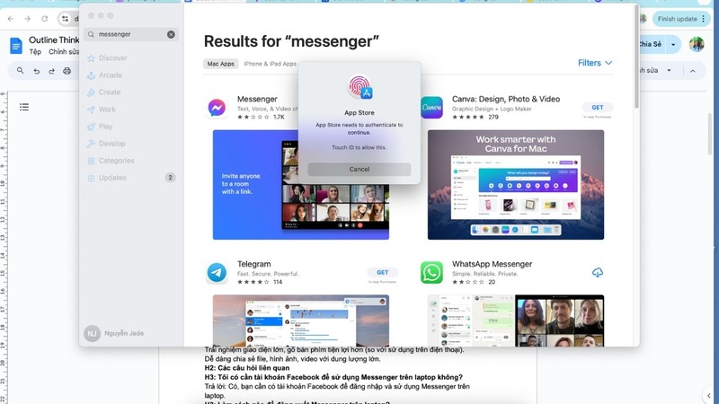 Tải Messenger cho MacBook từ Mac App Store