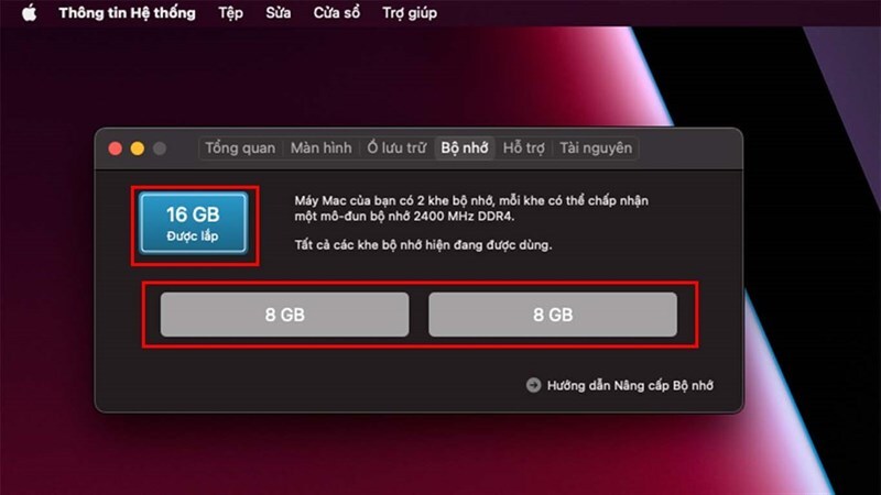 Kiểm tra dung lương RAM trên Macbook đơn giản