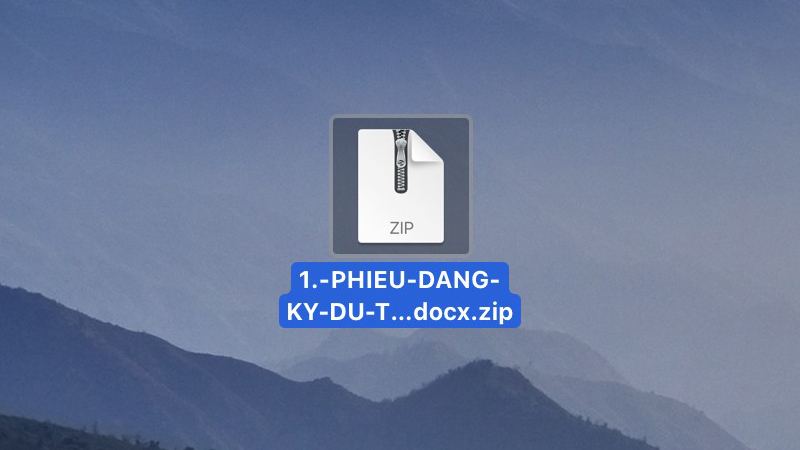 Thư mục sau khi nén được lưu trên Desktop