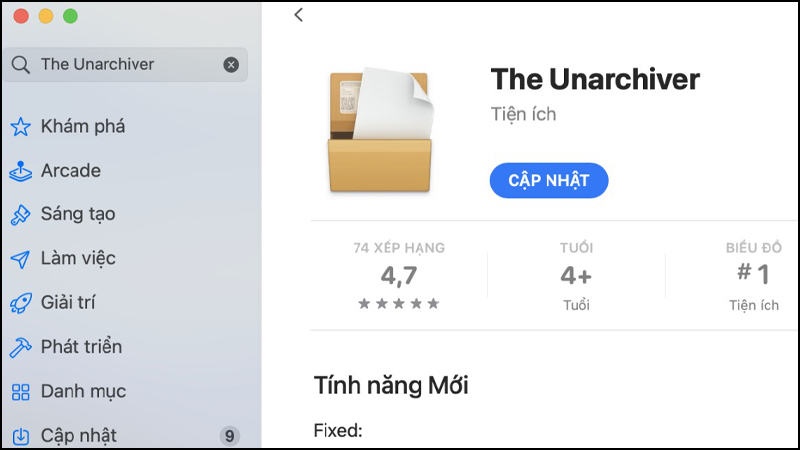 Tải phần mềm giải nén The Unarchiver về máy