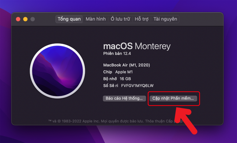 Cập nhật lại hệ điều hành trên Macbook