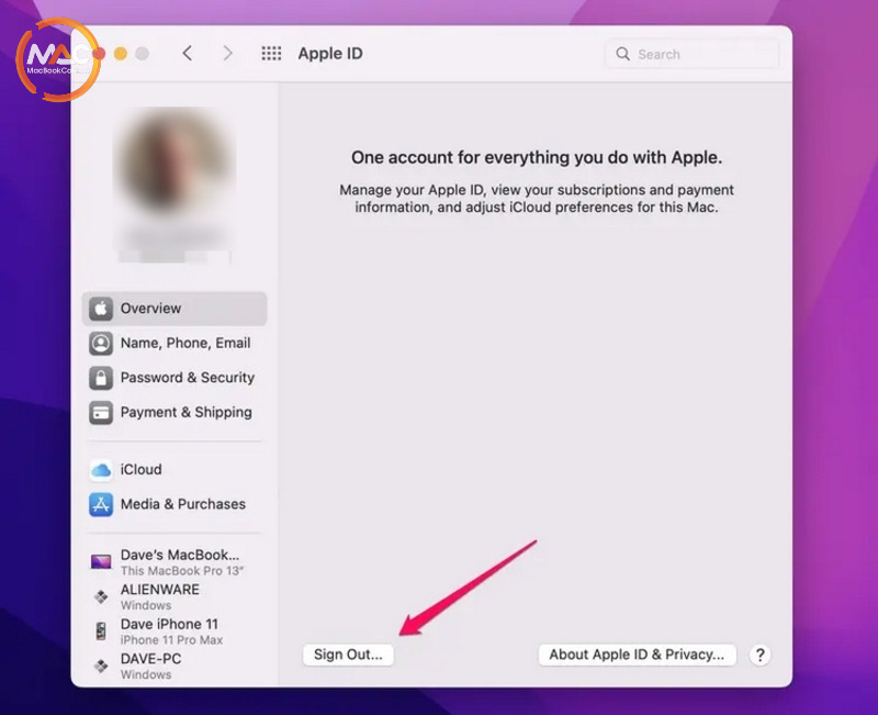 Đăng xuất và đăng nhập lại Apple ID