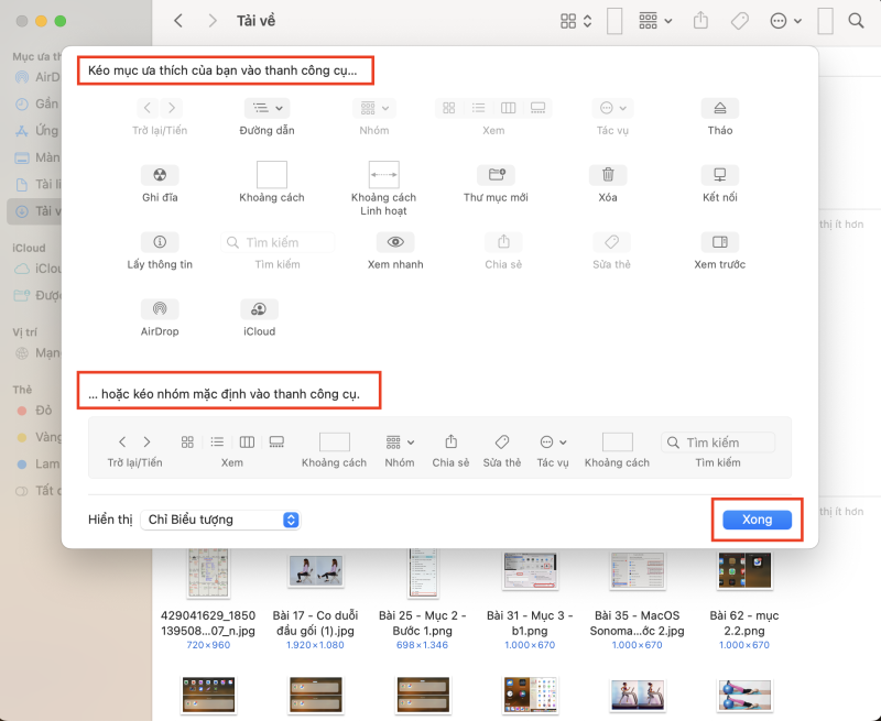 Kiểm tra cài đặt hiển thị trong Finder