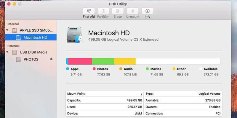 Sử dụng Disk Utility