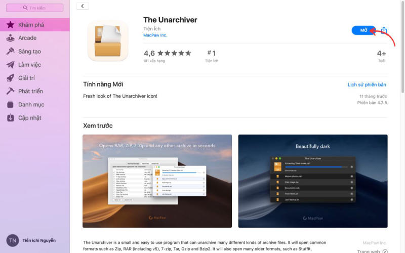 Cách tải và cài đặt The Unarchiver miễn phí
