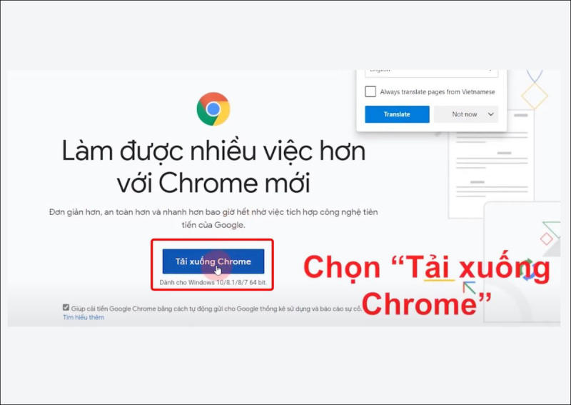 Truy cập trang chủ Google và tải xuống bộ cài
