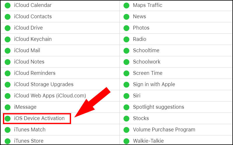 Kiểm tra trạng thái máy chủ Apple (Apple System Status)