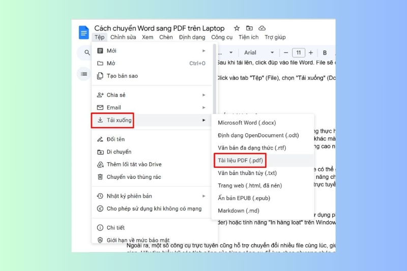 Chuyển Word sang PDF bằng các công cụ Online (Trực tuyến)