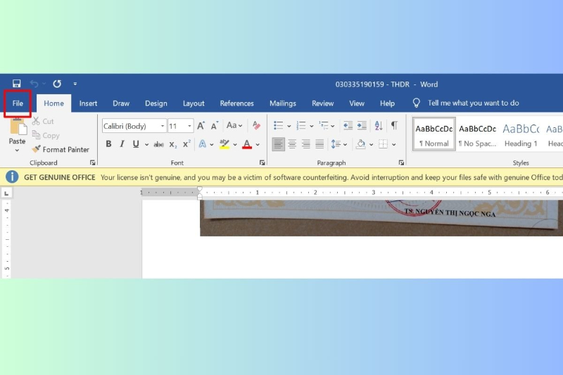 Sử dụng tính năng Save As trong Microsoft Word